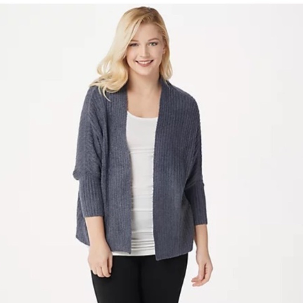Barefoot Dreams Cozychic Lite Ribbed Shrug Cardi Dolman Cardigan Womens L/XL